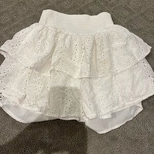 Hollister white layered skirt